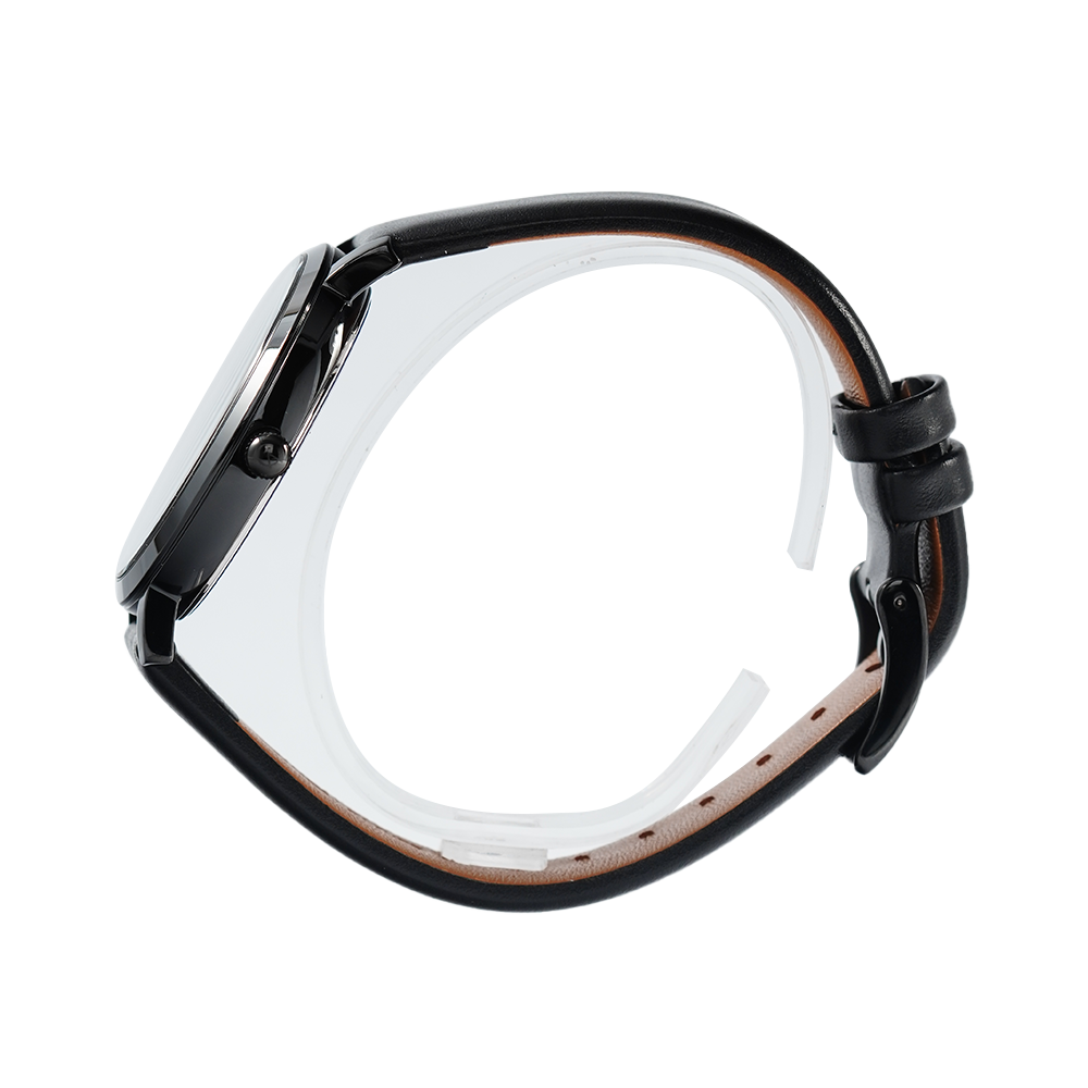 Jam Tangan Alexandre Christie AC 8666 M/LDLIPBA Couple Black Dial Black Leather Strap