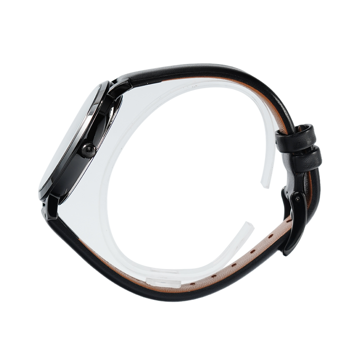 Jam Tangan Alexandre Christie AC 8666 M/LDLIPBA Couple Black Dial Black Leather Strap