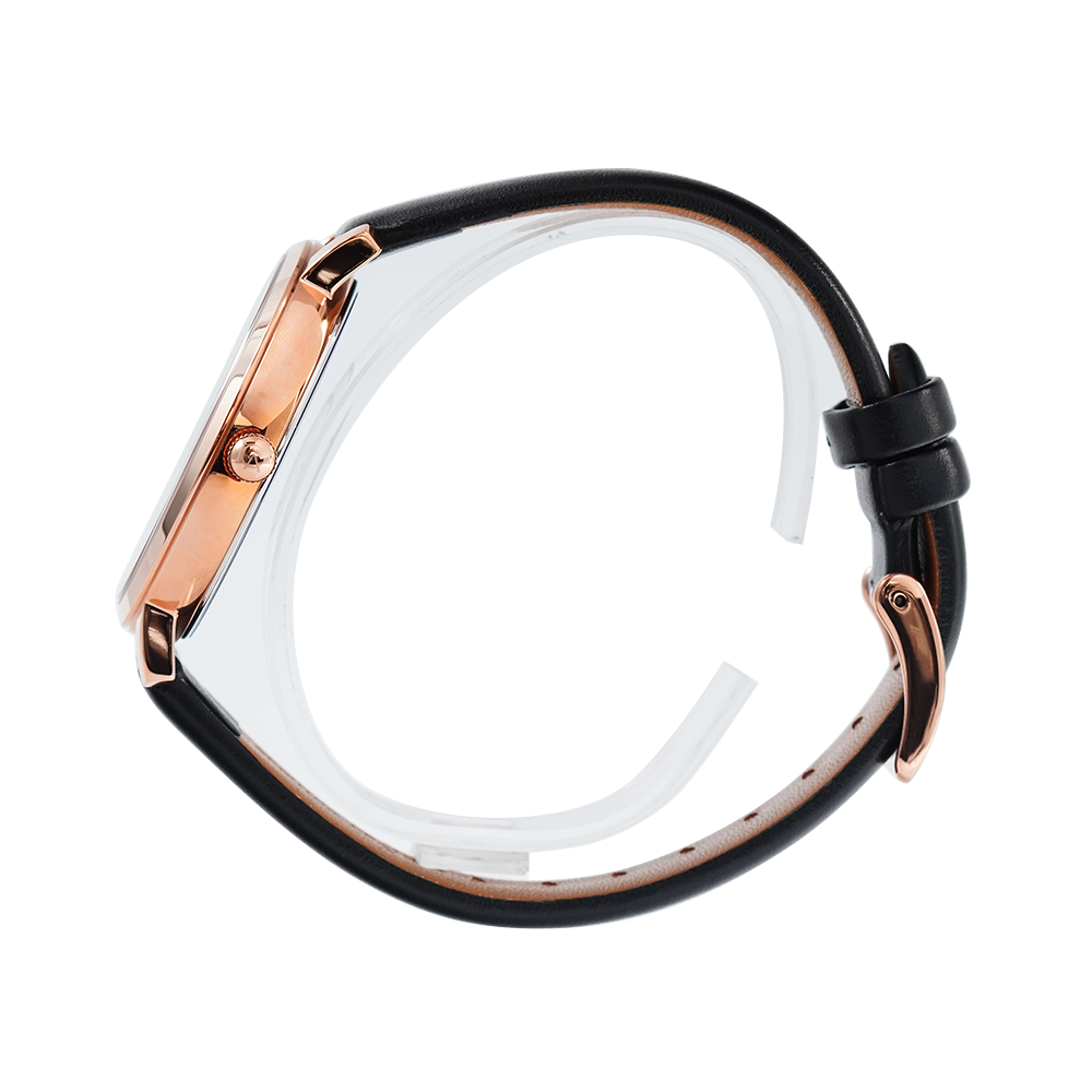 Jam Tangan Alexandre Christie AC 8666 M/LDLRGBA Couple Black Dial Black Leather Strap