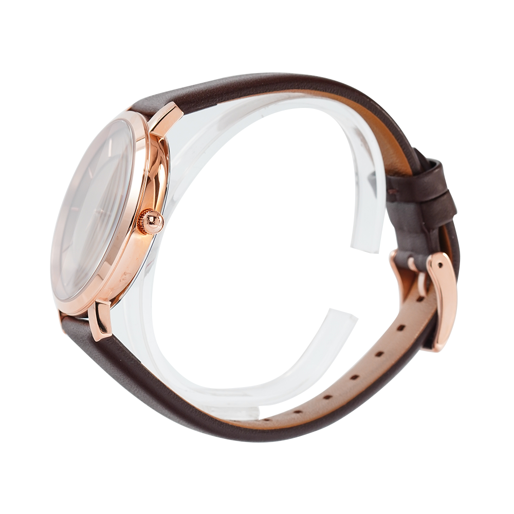 Jam Tangan Alexandre Christie AC 8666 M/LDLRGBO Couple Brown Dial Brown Leather Strap