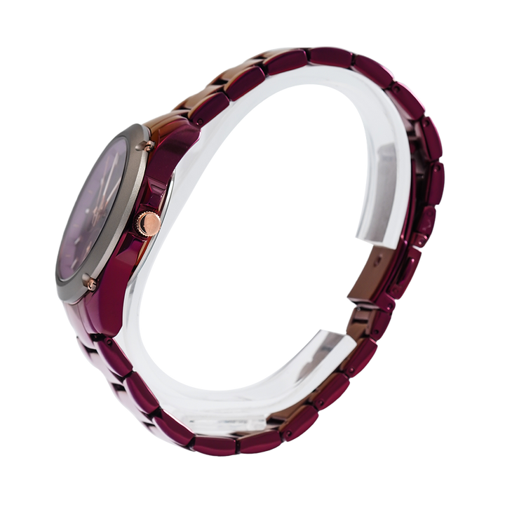 Jam Tangan Alexandre Christie AC 8667 BFBRDRE Women Red Dial Red Stainless Steel Strap