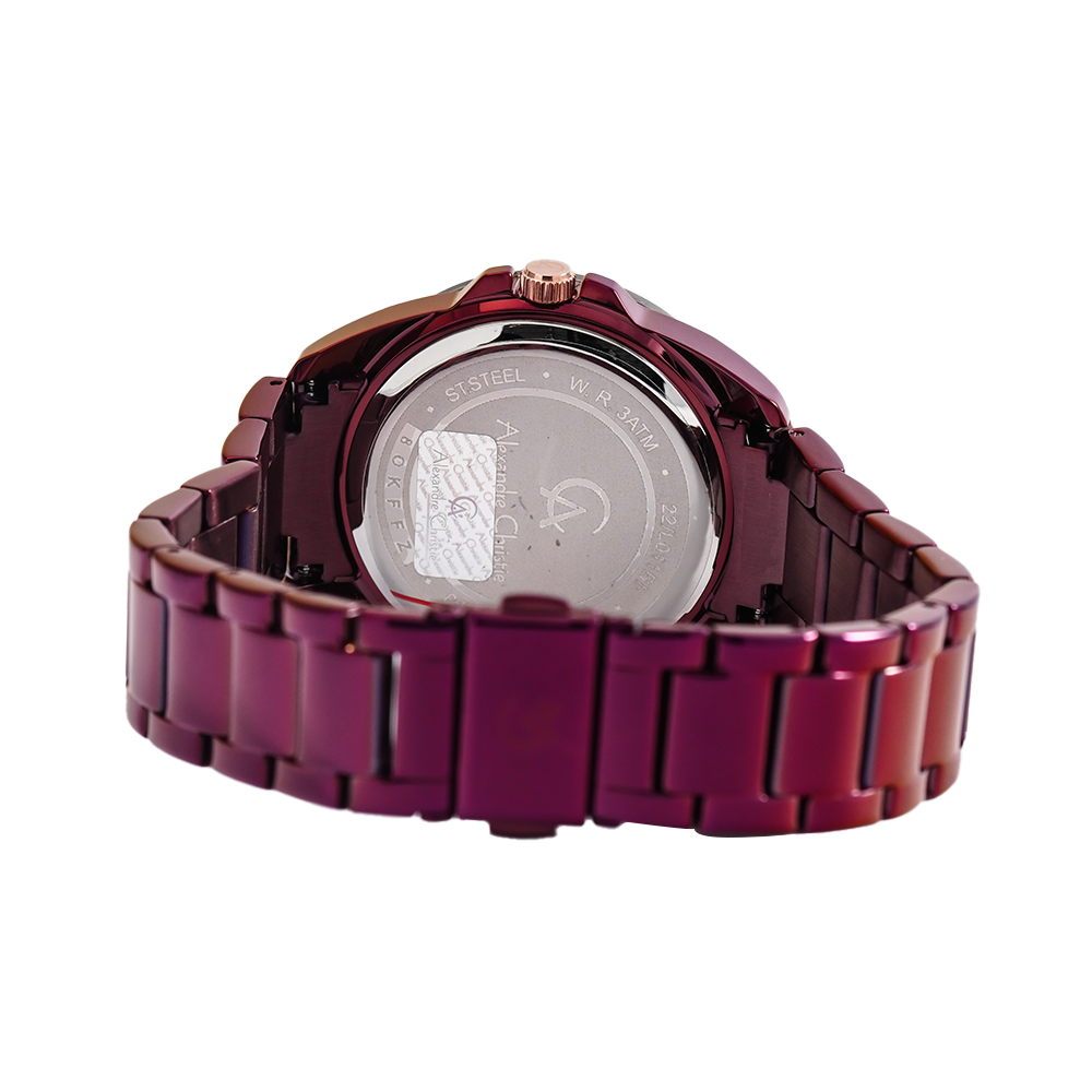 Jam Tangan Alexandre Christie AC 8667 BFBRDRE Women Red Dial Red Stainless Steel Strap