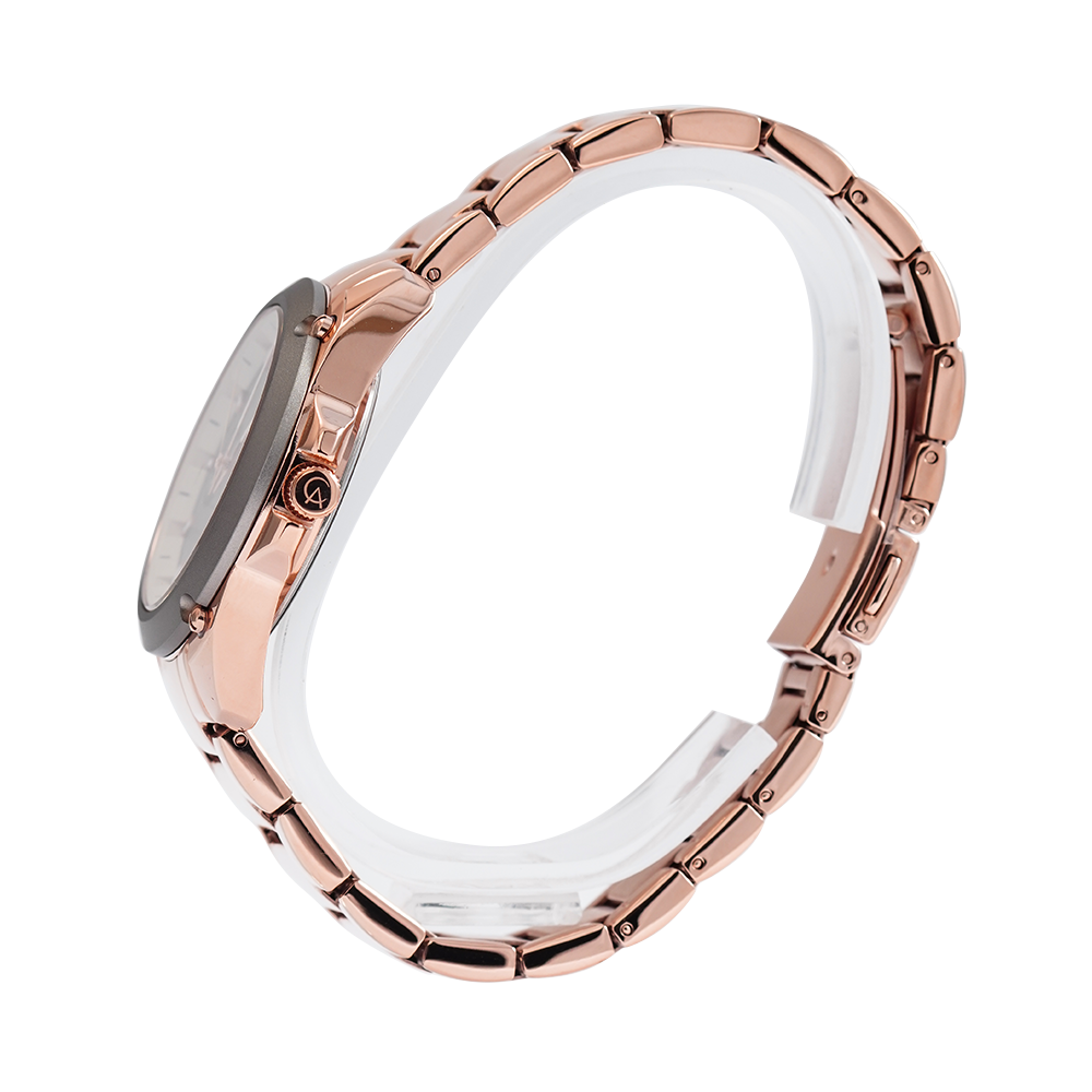 Jam Tangan Alexandre Christie AC 8667 BFBRGGR Women Grey Dial Rose Gold Stainless Steel Strap