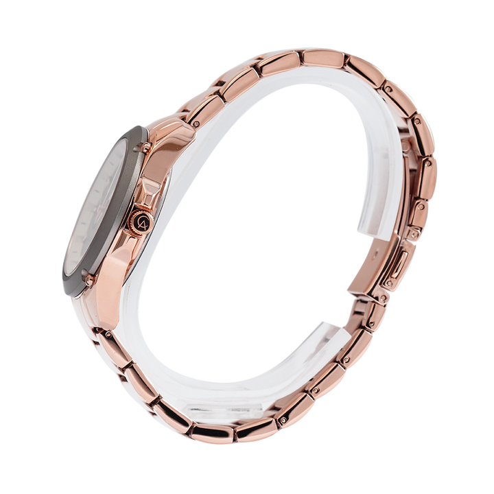 Jam Tangan Alexandre Christie AC 8667 BFBRGGR Women Grey Dial Rose Gold Stainless Steel Strap