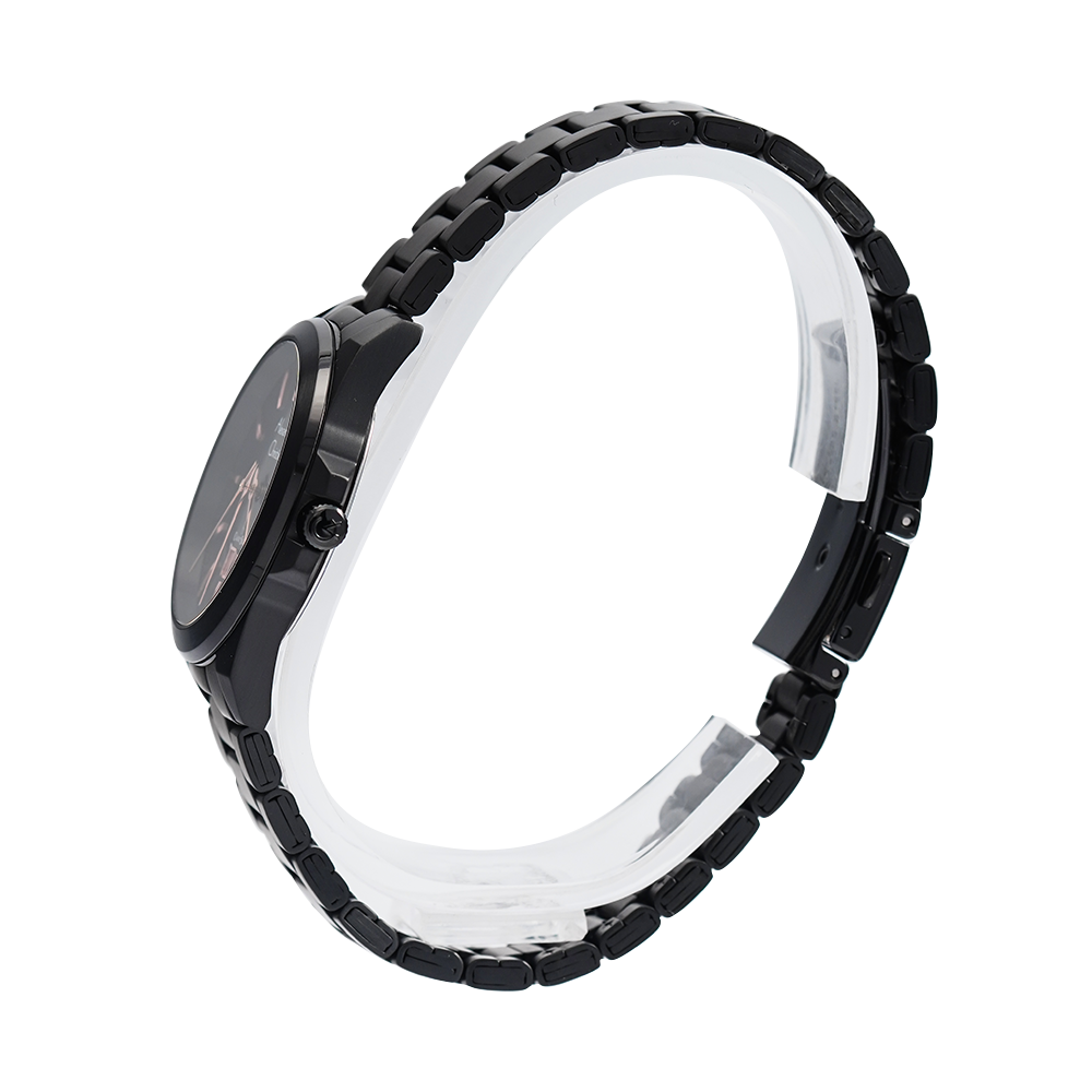 Jam Tangan Alexandre Christie Classic Steel AC 8676 LDBIPBARG Women Black Dial Black Stainless Steel Strap