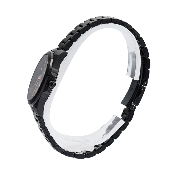 Jam Tangan Alexandre Christie Classic Steel AC 8676 LDBIPBARG Women Black Dial Black Stainless Steel Strap