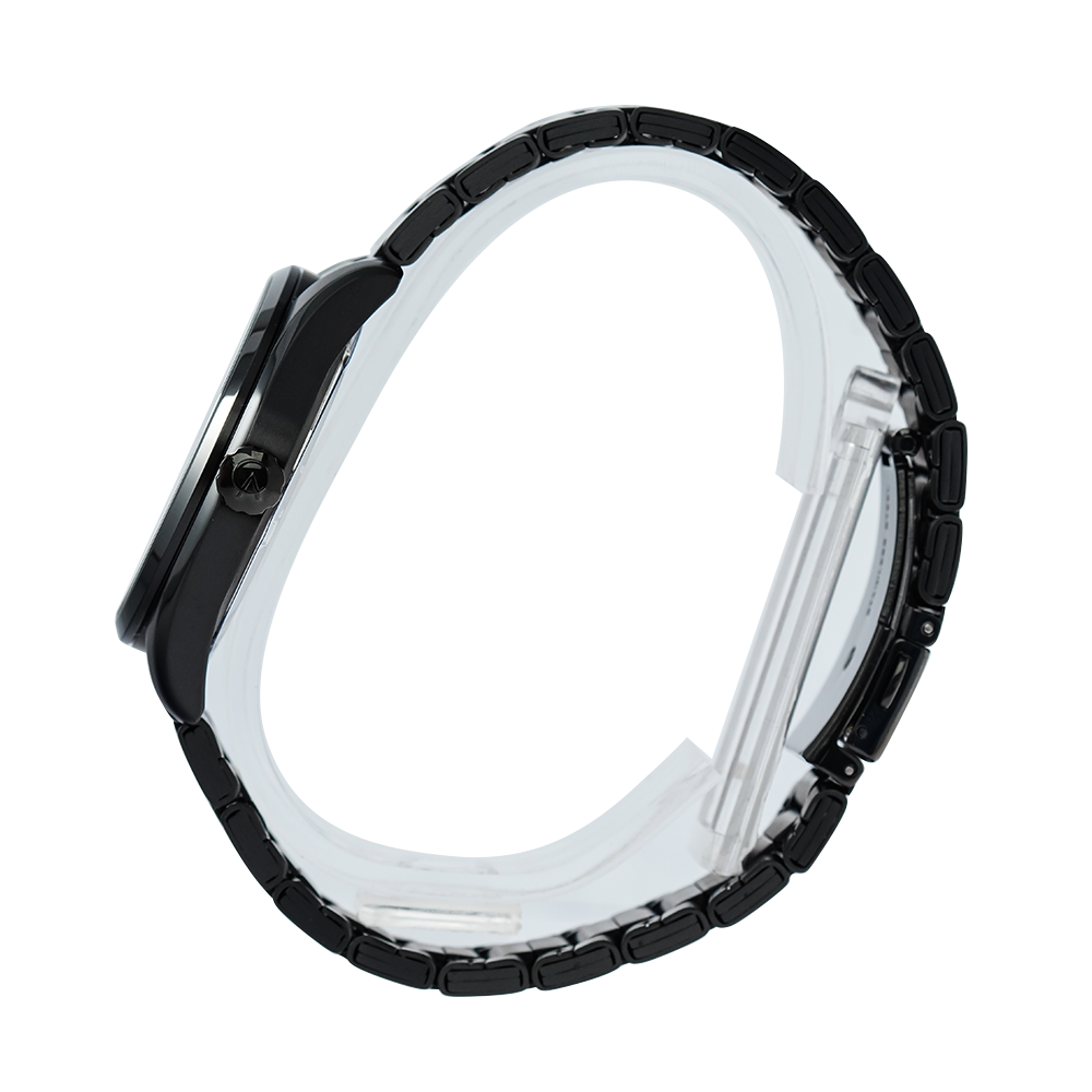 Jam Tangan Alexandre Christie Classic Steel AC 8679 MDBIPBARG Men Black Dial Black Stainless Steel Strap