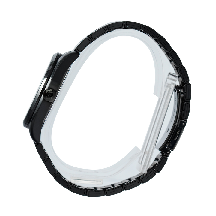 Jam Tangan Alexandre Christie Classic Steel AC 8679 MDBIPBARG Men Black Dial Black Stainless Steel Strap