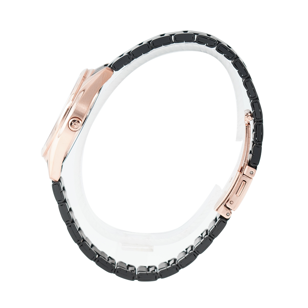 Jam Tangan Alexandre Christie Classic Steel AC 8681 LDBBRBA Women Black Dial Black Stainless Steel Strap