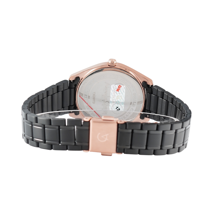 Jam Tangan Alexandre Christie Classic Steel AC 8681 LDBBRBA Women Black Dial Black Stainless Steel Strap