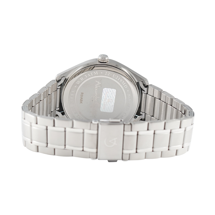 Jam Tangan Alexandre Christie Classic Steel  AC 8681 MDBSSBA Men Black Dial Stainless Steel Strap