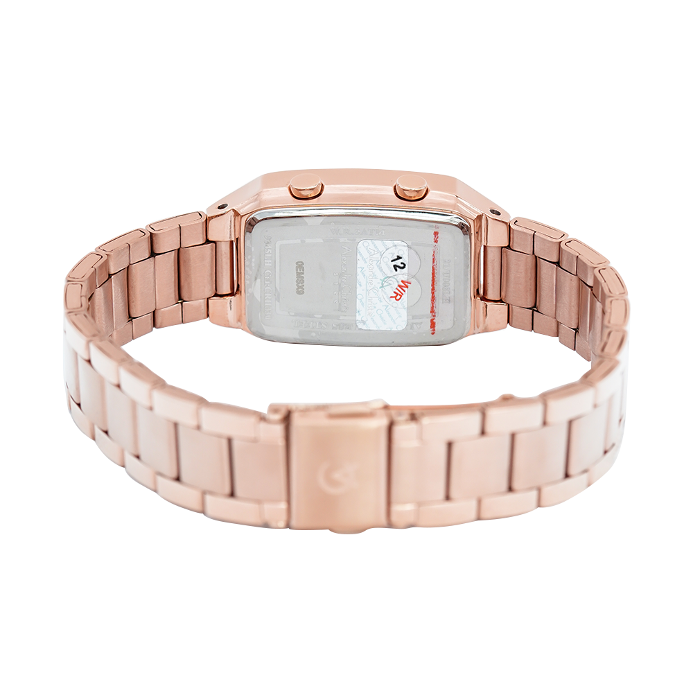 Jam Tangan Alexandre Christie AC 9345 LHBRGBA Women Digital Dial Rose Gold Stainless Steel Strap