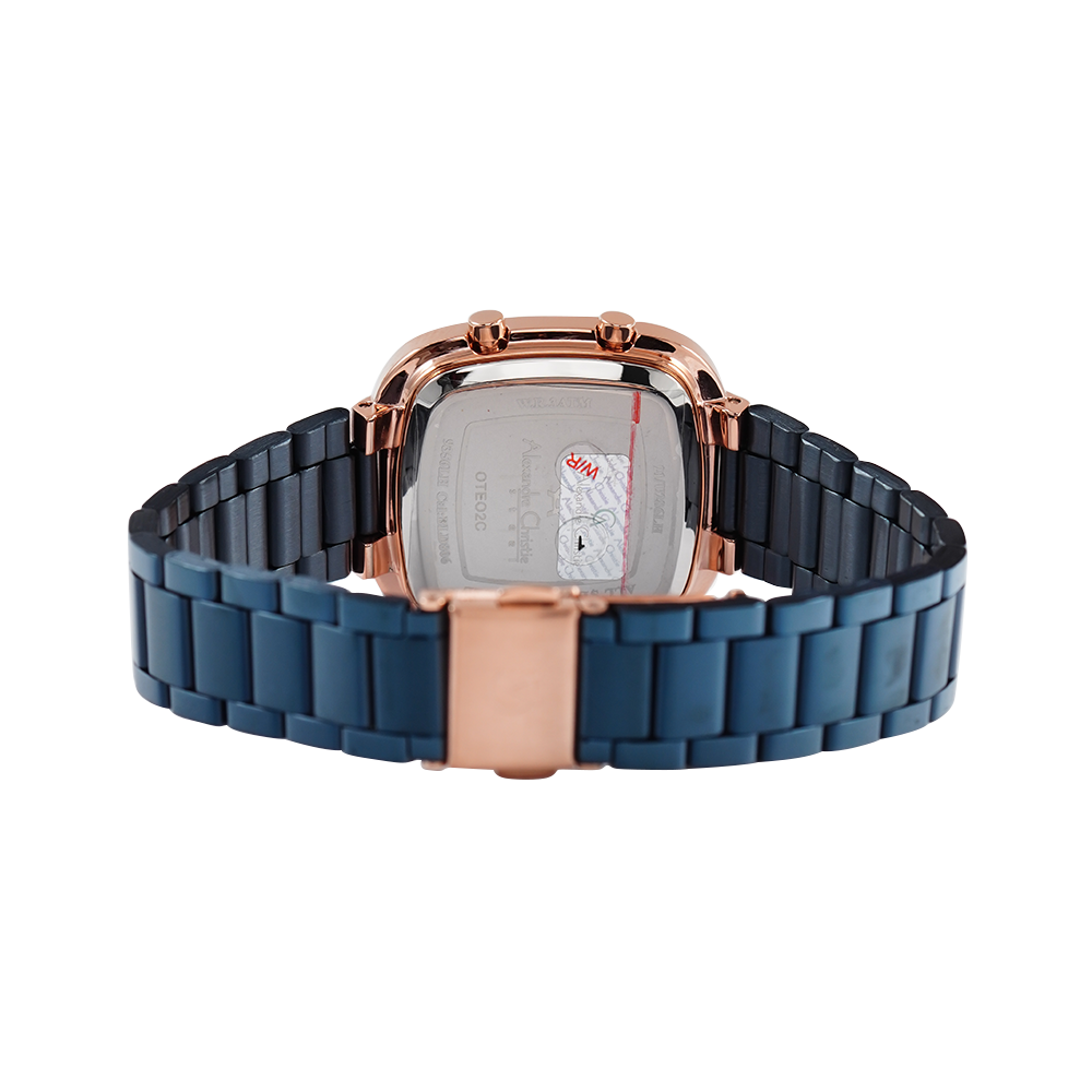 Jam Tangan Alexandre Christie Digi AC 9356 LHBURBU Women Digital Dial Blue Stainless Steel Strap