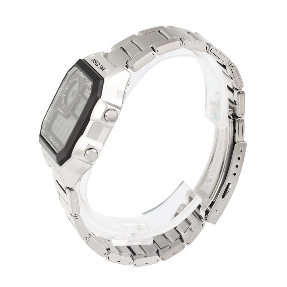 Jam Tangan Casio General AE-1200WHD-1A Men Digital Dial Stainless Steel Strap