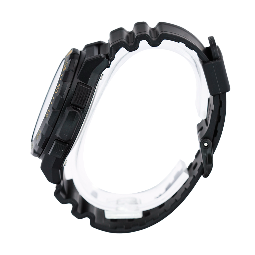 Jam Tangan Casio General AEQ-100BW-9A Men Digital Analog Dial Black Resin Band