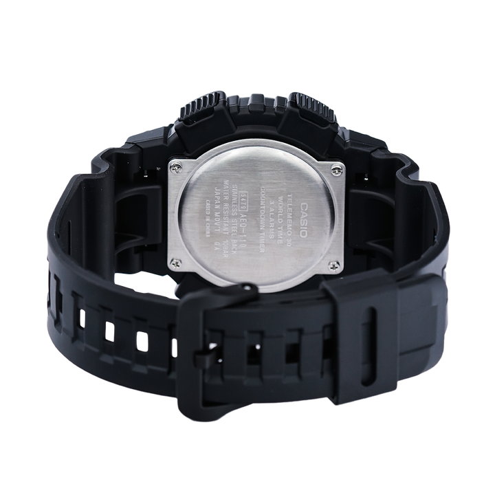Jam Tangan Casio General AEQ-110BW-9A Men Water Resistant 100M Black Resin Band