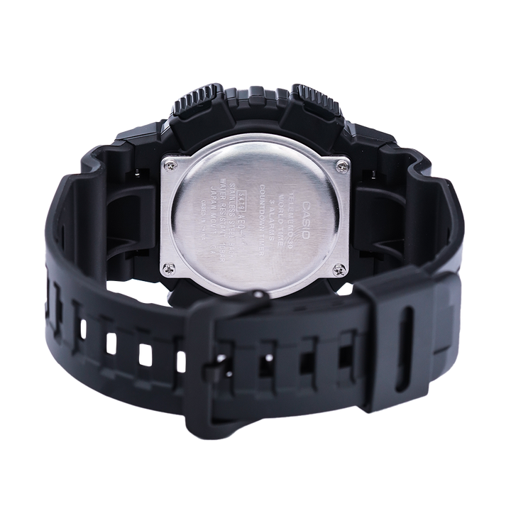 Jam Tangan Casio Youth AEQ-110W-1A2 Men Black Analog-Digital Dial Black Resin Band