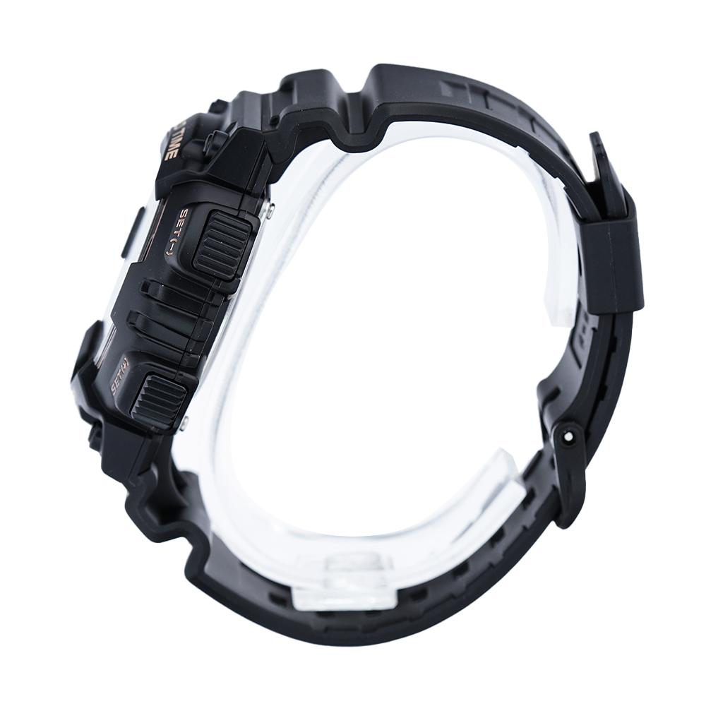 Jam Tangan Casio General AEQ-110W-1A3 Men Digital Analog Dial Black Resin Band