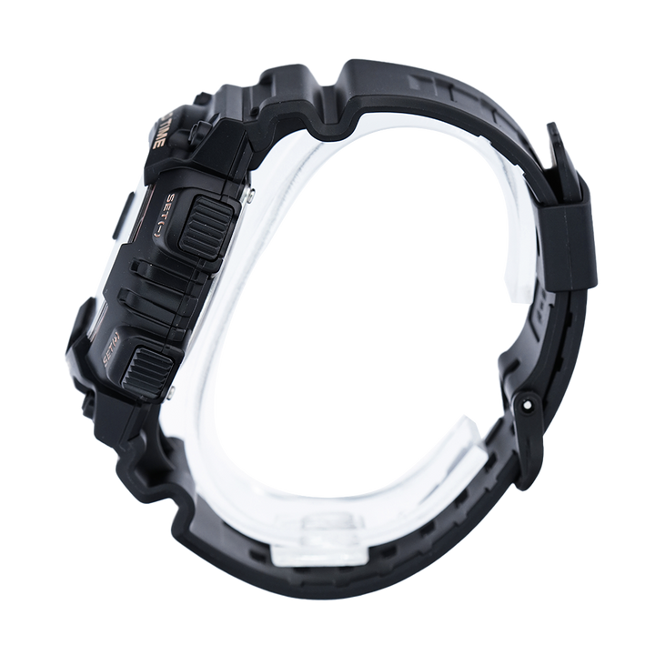 Jam Tangan Casio General AEQ-110W-1A3 Men Digital Analog Dial Black Resin Band