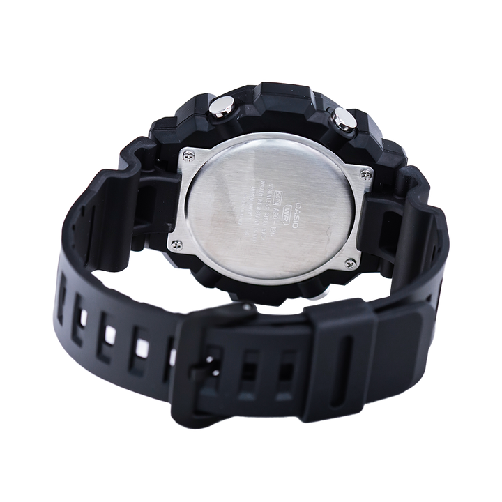 Jam Tangan Casio General AEQ-120W-9A Men Black Digital Analog Dial Black Resin Band