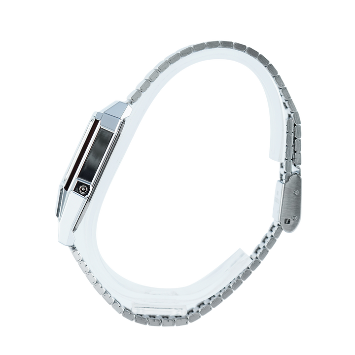 Jam Tangan Casio Vintage AQ-800E-7A Unisex White Analog Digital Dial Stainless Steel Band