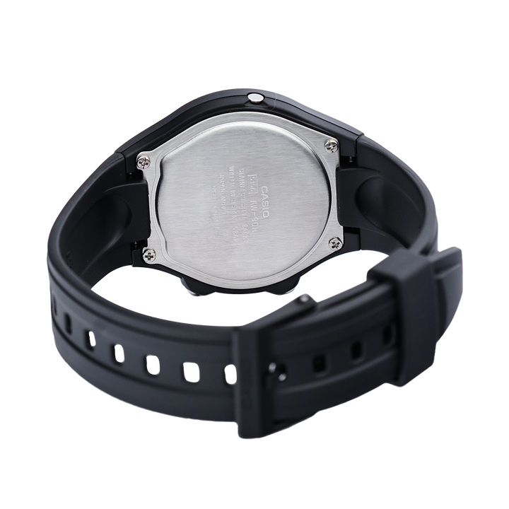 Jam Tangan Casio General AW-90H-9E Unisex Digital Analog Dial Black Resin Strap
