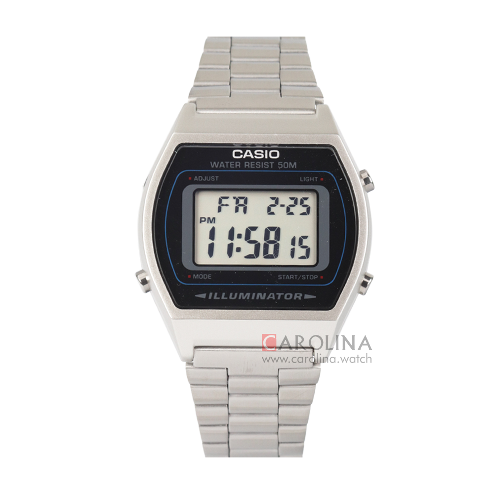 Jam Tangan Casio B640WD-1A Unisex Digital Dial Stainless Steel Band