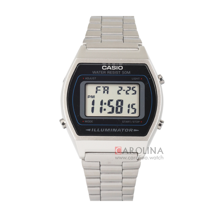 Jam Tangan Casio B640WD-1A Unisex Digital Dial Stainless Steel Band