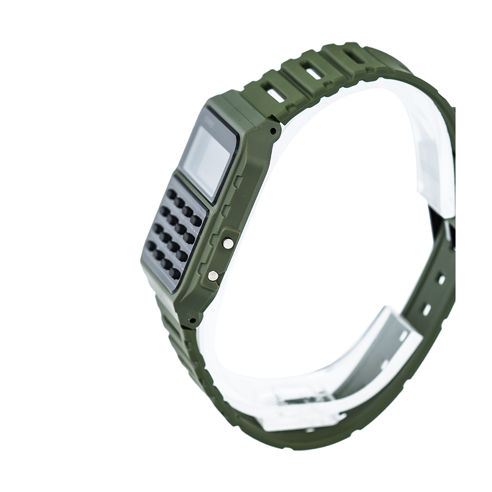 Jam Tangan Casio Data Bank CA‐53WF‐3B Men Digital Dial Green Resin Band