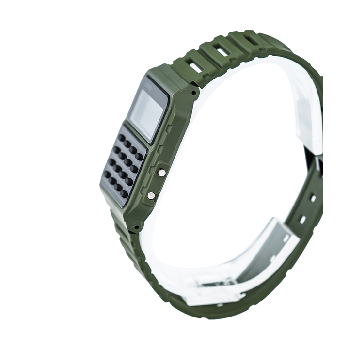 Jam Tangan Casio Data Bank CA‐53WF‐3B Men Digital Dial Green Resin Band