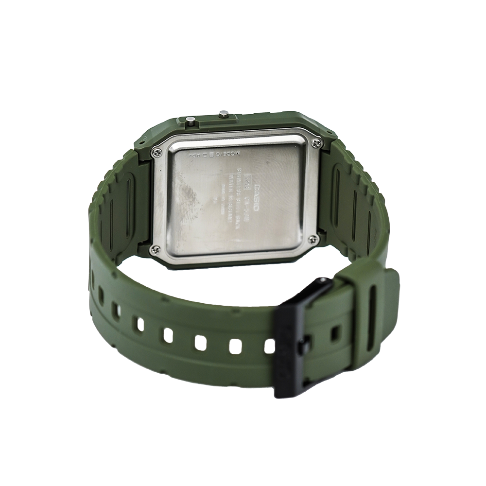 Jam Tangan Casio Data Bank CA‐53WF‐3B Men Digital Dial Green Resin Band