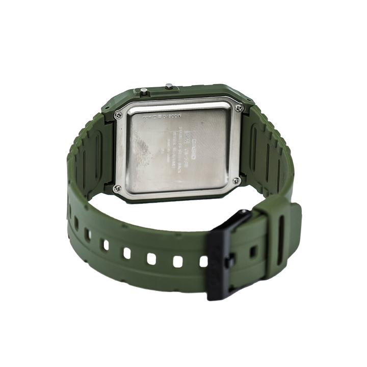 Jam Tangan Casio Data Bank CA‐53WF‐3B Men Digital Dial Green Resin Band