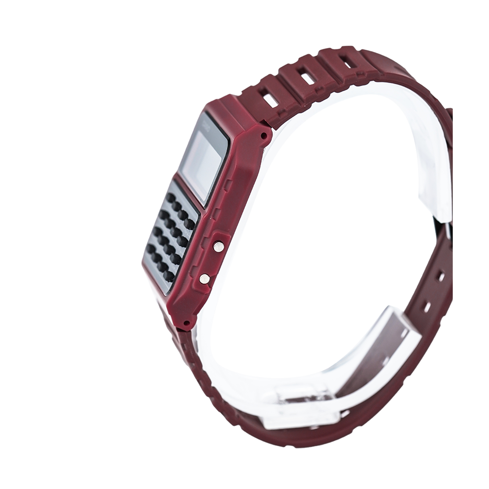 Jam Tangan Casio General Data Bank CA-53WF-4B Men Digital Dial Red Resin Band