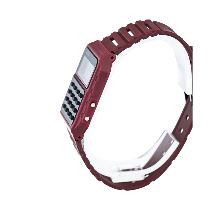 Jam Tangan Casio General Data Bank CA-53WF-4B Men Digital Dial Red Resin Band