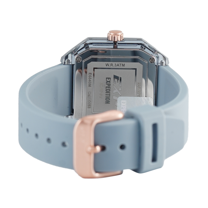 Jam Tangan Expedition EXP EX 6840 MFRRGBAGR Unisex Black Dial Blue Rubber Strap