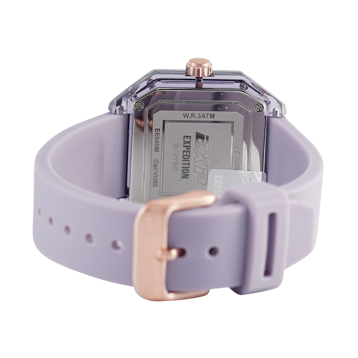 Jam Tangan Expedition EXP EX 6840 MFRRGBAPU Unisex Men Black Dial Purple Rubber Strap
