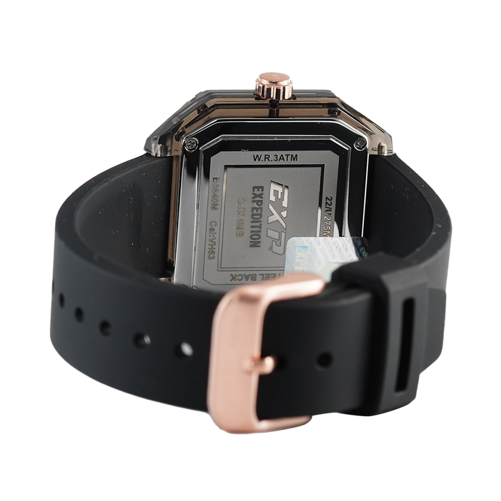 Jam Tangan Expedition EXP EX 6840 MFRRGBA Unisex Black Dial Black Rubber Strap
