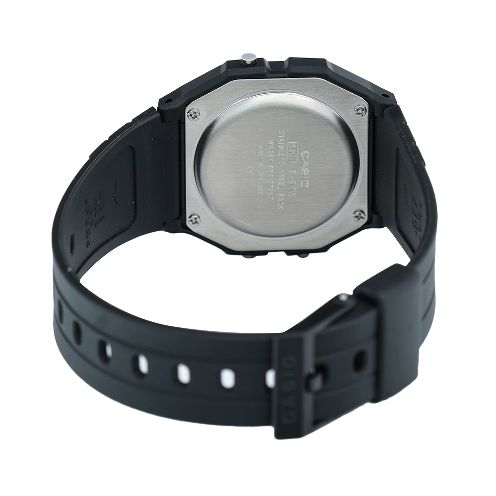 Jam Tangan Casio F-91W-1D Unisex Digital Dial Black Resin Band