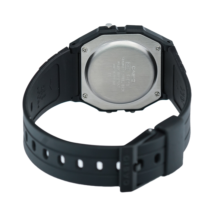 Jam Tangan Casio F-91W-1D Unisex Digital Dial Black Resin Band