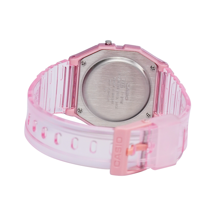 Jam Tangan Casio POP F-91WS-4D Women Digital Dial Pink Transparent Resin Band