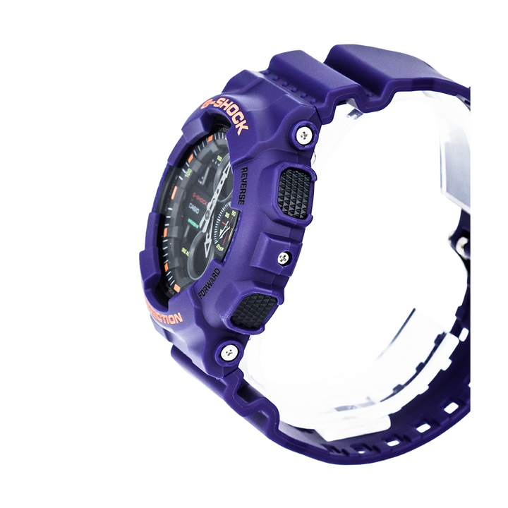 Jam Tangan Casio G-Shock GA-140-6A Men Black Digital Analog Dial Purple Resin Band