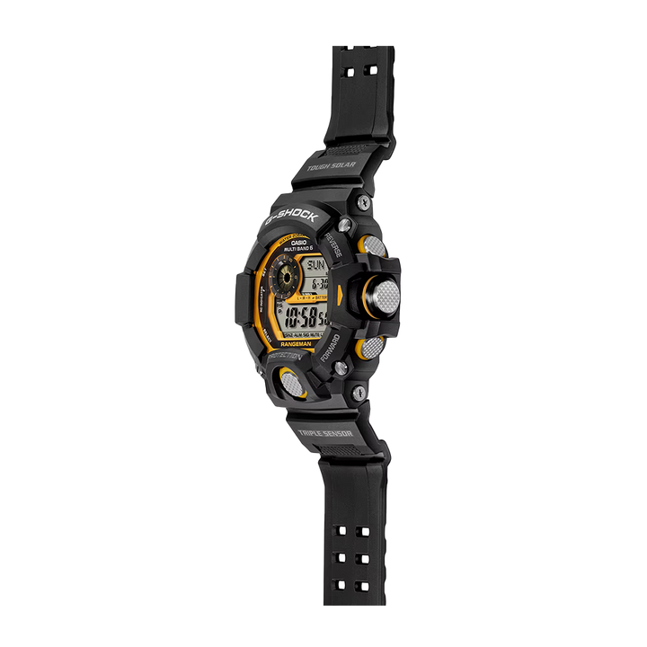 Jam Tangan CASIO G SHOCK GW-9400Y-1D Men Rangeman Tough Solar Dual Tone Digital Dial Black Resin Band