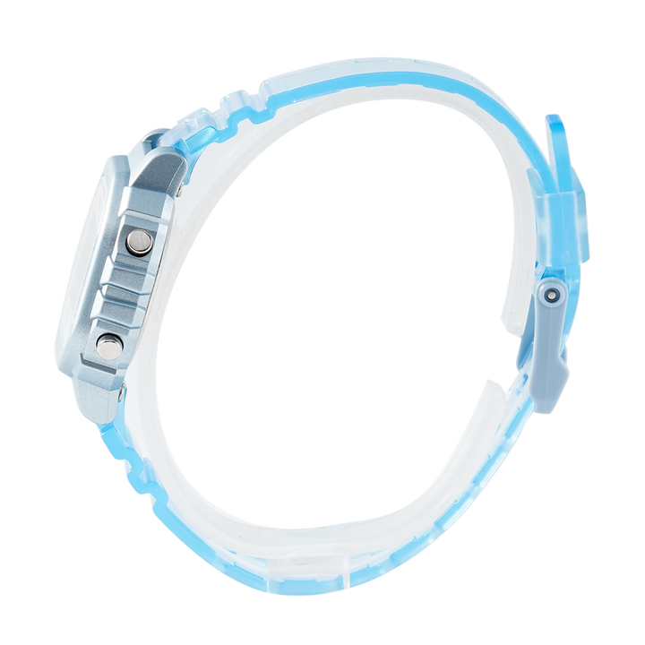Jam Tangan Casio POP LA-20WHS-2A Women Digital Dial Blue Transparent Resin Band