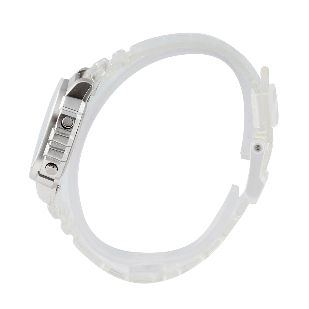 Jam Tangan Casio General LA-20WHS-7A Women Digital Dial White Transparent Resin Band