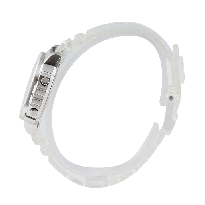 Jam Tangan Casio General LA-20WHS-7A Women Digital Dial White Transparent Resin Band