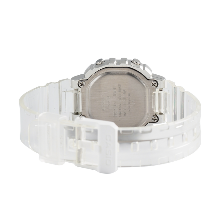 Jam Tangan Casio General LA-20WHS-7A Women Digital Dial White Transparent Resin Band