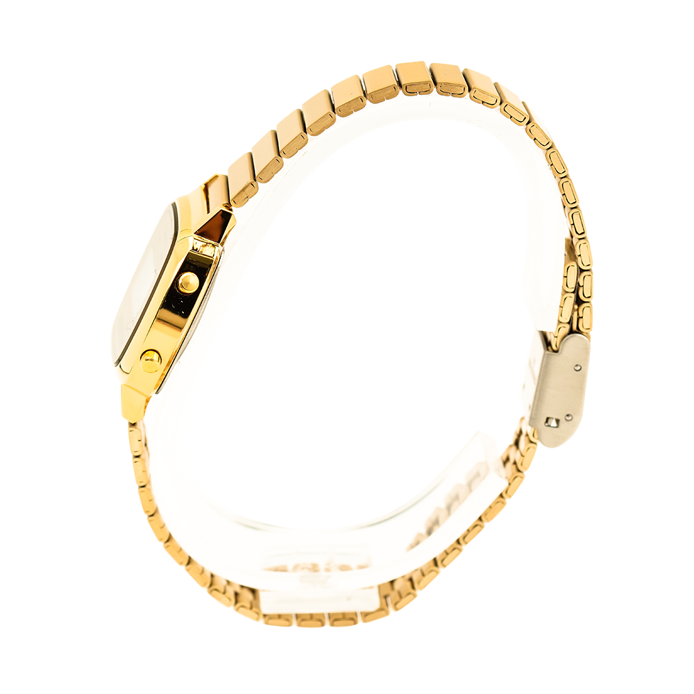 Jam Tangan Casio LA670WGA-9D Women Digital Dial Gold Stainless Steel band