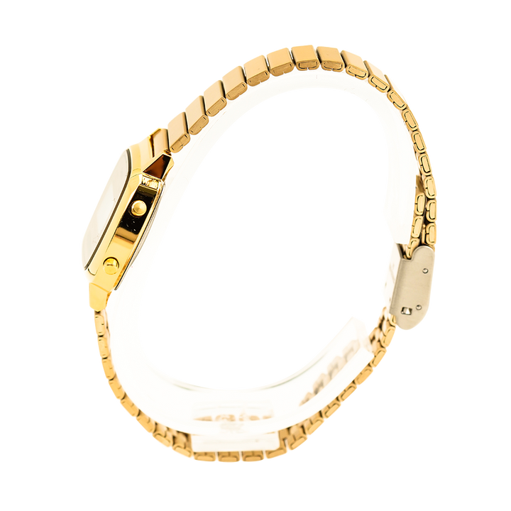 Jam Tangan Casio LA670WGA-9D Women Digital Dial Gold Stainless Steel band
