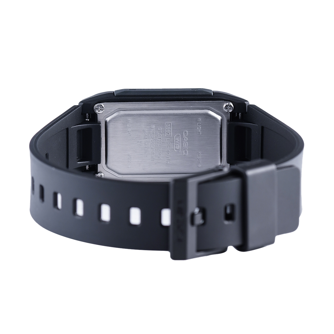 Jam Tangan Casio General LF-10WH-1D Women Digital Dial Black Resin Band
