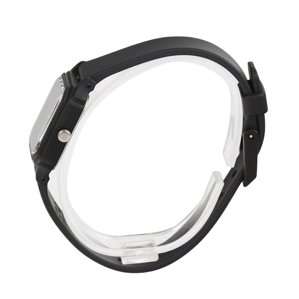 Jam Tangan Casio POP LQ-142E-7A Women Silver Dial Black Resin Band